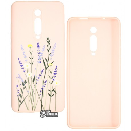 Чехол для Xiaomi Mi 9T/Mi 9T Pro (Redmi K20/K20 Pro), Flower print, силикон розовый