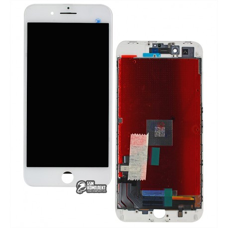 Дисплей iPhone 8 Plus, белый, с сенсорным экраном, с рамкой, AAA, Tianma, с пластиками камеры и датчика приближения