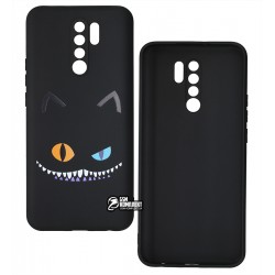 Чехол для Xiaomi Redmi 9, Cat smile print, силикон, черный