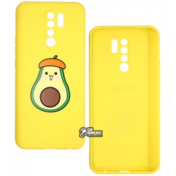 Чехол для Xiaomi Redmi 9, Avocado print, силикон, желтый