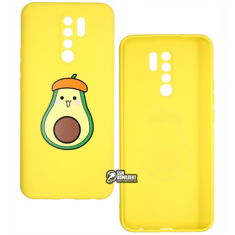 Чехол для Xiaomi Redmi 9, Avocado print, силикон, желтый