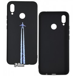 Чехол для Huawei P Smart Plus, Nova 3i, Airplane, силикон, черный