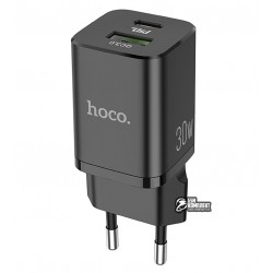 Зарядний пристрій Hoco N13 Bright PD30W + QC3.0, чорне