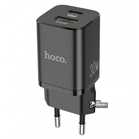 Зарядное устройство Hoco N13 Bright PD30W+QC3.0, черное