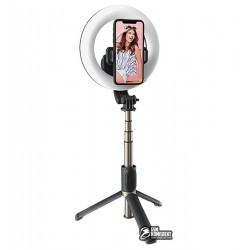 Монопод для Селфі Tripod MJ07, з триногою і RGB LED кільцем