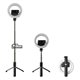 Монопод для Селфі Tripod MJ07, з триногою і RGB LED кільцем
