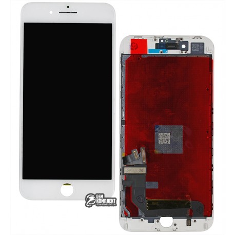 Дисплей для iPhone 8 Plus, білий, з тачскріном, з рамкою, оригінал (переклеєне скло)