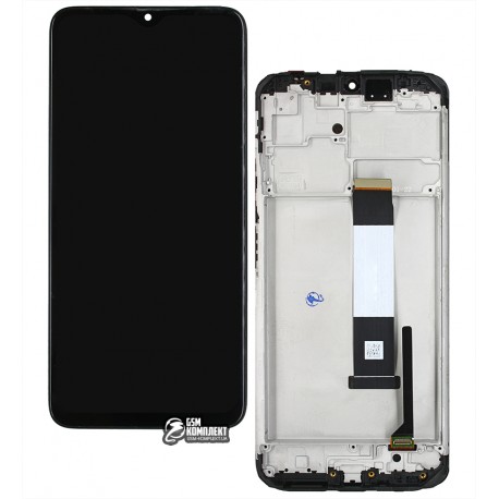 Дисплей для Xiaomi Poco M3, Redmi 9T, чорний, з тачскріном, з рамкою, High Copy