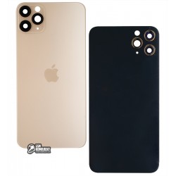 Задня панель корпуса для Apple iPhone 11 Pro Max, золотистий, із склом камери, Matte Gold Задня панель корпуса для Apple iPhone 11 Pro Max, золотистий, із склом камери, Matte Gold