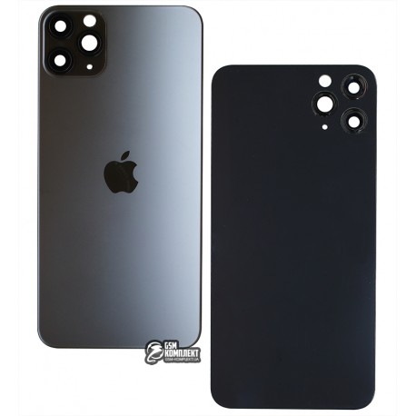 Задня панель корпуса для Apple iPhone 11 Pro Max, сірий, із склом камери, Matte Space Gray