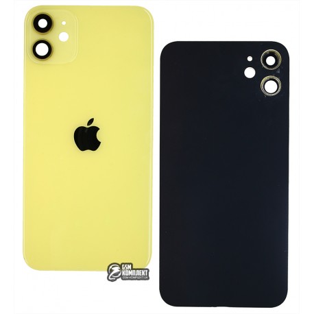 Задняя панель корпуса для Apple iPhone 11 желтый, со стеклом камеры