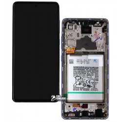 Дисплей для Samsung A725 Galaxy A72, фиолетовый, с сенсорным экраном, с рамкой, оригинал, service pack box, (GH82-25541C / GH82-25542C), original glass