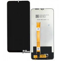 Дисплей для Oppo A15s, чорний, з сенсорним екраном, оригінал (PRC)
