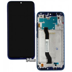 Дисплей для Xiaomi Redmi Note 8, синий, с сенсорным экраном, с рамкой, оригинал, (5600030C3J00), M1908C3JH, M1908C3JG, M1908C3JI