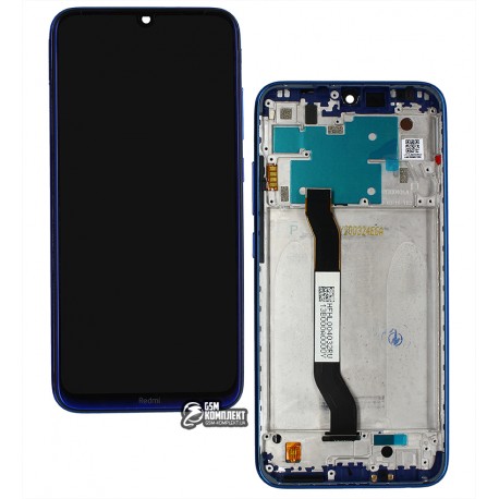 Дисплей для Xiaomi Redmi Note 8, синий, с сенсорным экраном, с рамкой, оригинал, (5600030C3J00), M1908C3JH, M1908C3JG, M1908C3JI