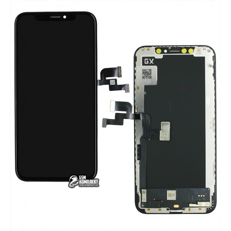 Дисплей для Apple iPhone XS, черный, класс B, с рамкой, Сopy AA, (OLED), GXS OEM hard