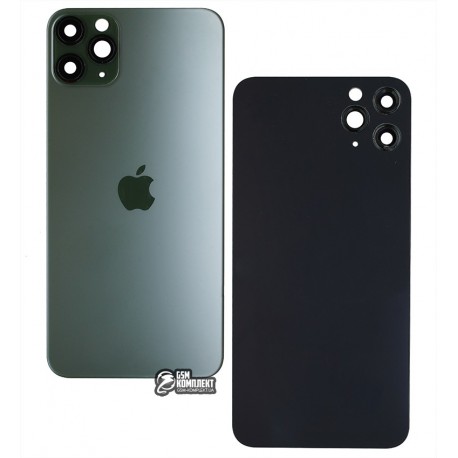Задня панель корпусу для Apple iPhone 11 Pro Max, зелена, зі склом камери