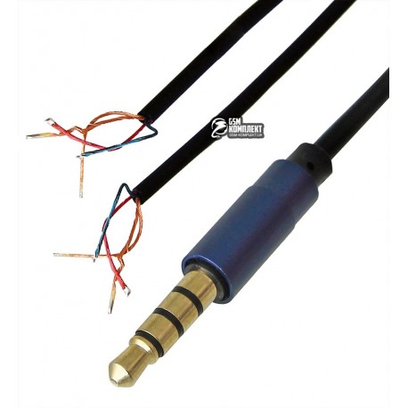 Аудіо кабель для ремонту навушників з мікрофоном, штекер JACK 3,5 (4pin)