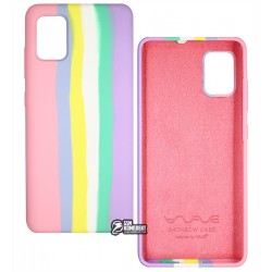 Чехол для Samsung A515 Galaxy A51, WAVE Rainbow, софттач силикон, pink
