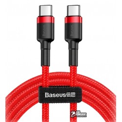 Кабель Type-C - Type-C, Baseus Cafule PD2.0 (20V 3A), 1 метр, красный