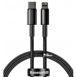 Кабель Lightning - Type-C, Baseus Tungsten Gold Fast Charging Data, PD, 20Вт, 1м, чорний