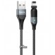 Кабель Lightning - Type-C, Hoco U100 Orbit 100Вт charging data, 3A, Led індикатор, поворотний штекер, black