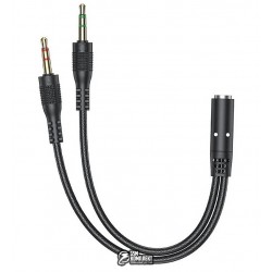 Кабель перехідник для підключення навушників з мікрофоном AWEI AUX-002