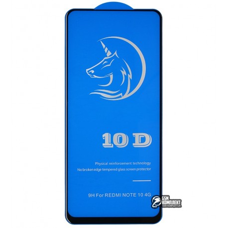 Защитное стекло для Xiaomi Redmi Note 10, Redmi Note 10S, Titanium, 3D, черное