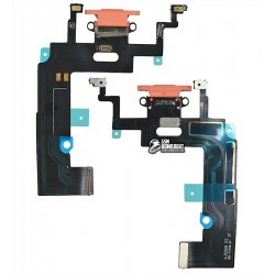 Шлейф Apple iPhone XR, коннектора зарядки, кораловый, с микрофоном, China quality Шлейф Apple iPhone XR, коннектора зарядки, кораловый, с микрофоном, China quality