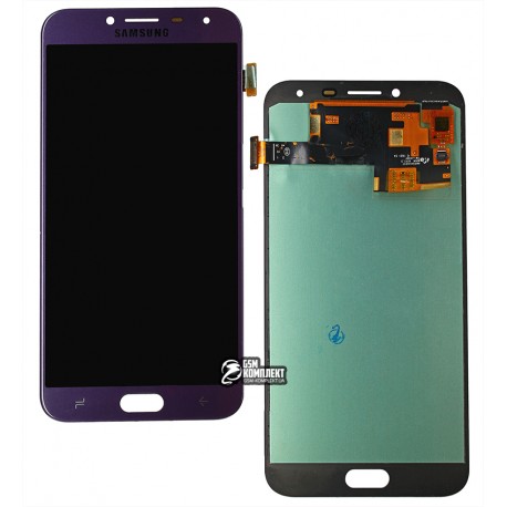 Дисплей для Samsung J400 Galaxy J4 (2018), фіолетовий, з сенсорним екраном (дисплейний модуль), (OLED), High Copy