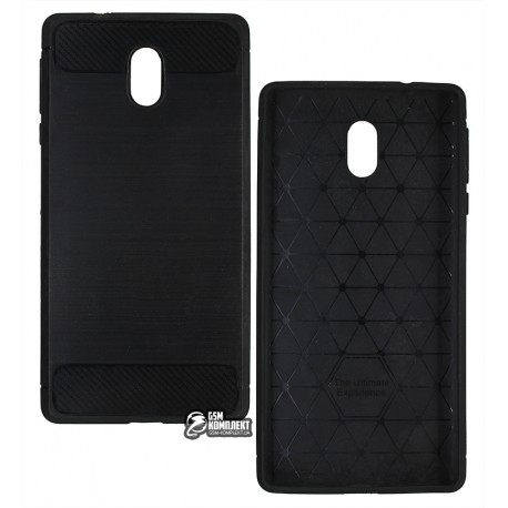 Чехол для Nokia 3, Polished Carbon (SGP Slim Iron), силиконовый, черный