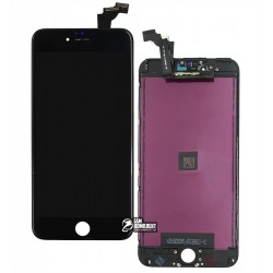 Дисплей iPhone 6 Plus, черный, с сенсорным экраном, с рамкой, AAA, Tianma, с пластиками камеры и датчика приближения