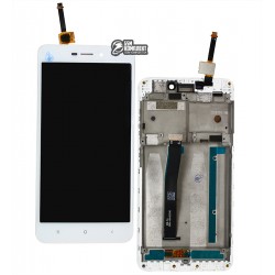 Дисплей для Xiaomi Redmi 4A, белый, с сенсорным экраном, с рамкой, High Copy, 2016117