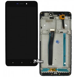 Дисплей для Xiaomi Redmi 4A, черный, с сенсорным экраном, с рамкой, High Copy, 2016117