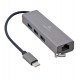 Переходник гнездо Ethernet- штекер Type-C, Cablexpert A-CMU3-LAN-01, Gigabit Ethernet, 3 Ports USB 3.1 Gen1