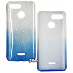 Чохол для Xiaomi Redmi 6, силікон+пластик, градієнт блискітки синій