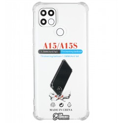 Чехол для Oppo A15, A15s, WXD силикон 0.8 mm HQ, противоударный силикон, прозрачный