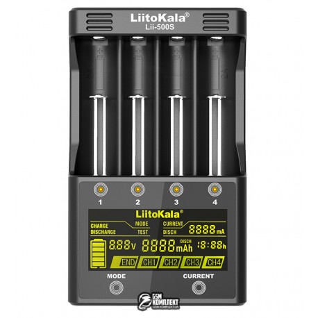 Зарядний пристрій Liitokala Lii-500s, 4 канали, Ni-Mh/Li-ion/Ni-CD/18650