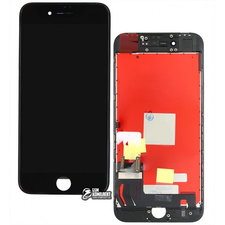 Дисплей iPhone 8, чорний, з сенсорним екраном (дисплейний модуль), з рамкою, High Copy