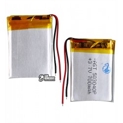 Акумулятор універсальний, 30 мм, 40 мм, 4,6 мм, Li-ion, 3,7 В, 700 мАч 503040P Акумулятор універсальний, 30 мм, 40 мм, 4,6 мм, Li-ion, 3,7 В, 700 мАч 503040P