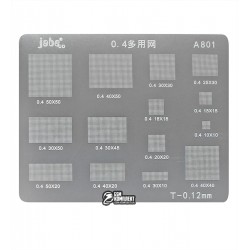 BGA трафарет A801 универсальный, шаг 0,4 мм, 14 в 1