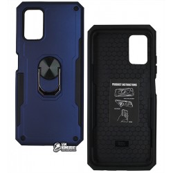 Чохол для Samsung A037 Galaxy A03s, Antishock, силіконовий, з кільцем тримачем, синій