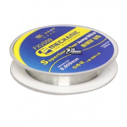 Проволока в катушке Mechanic FXV009 для монтажа перемычек, серебряная, D=0,009 мм, L=200 м