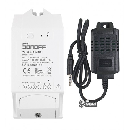 Wi-Fi вимикач Sonoff TH16 з датчиком температури та вологості Si7021