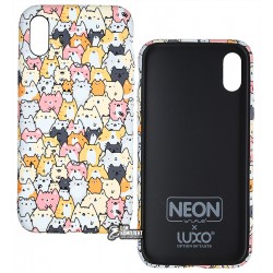 Чехол для Apple iPhone X/Xs, Wave neon x, силикон, cats mini
