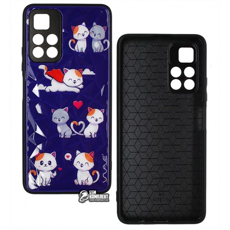 Чехол для Xiaomi Poco M4 Pro 5G, Redmi Note 11 5G, Redmi Noe 11T 5G, WAVE Majesty Prism, пластик-силикон, kitty in love/midnight blue Чехол для Xiaomi Poco M4 Pro 5G, Redmi Note 11 5G, Redmi Noe 11T 5G, WAVE Majesty Prism, пластик-силикон, kitty in love/midnight blue