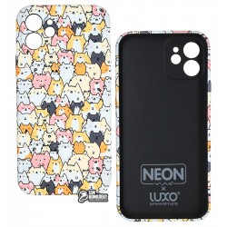 Чехол для Apple iPhone 12, Wave neon x, силикон, cats mini