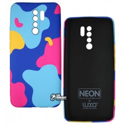 Чехол для Xiaomi Redmi 9, Wave neon X luxo Minimalistic, софттач силикон, midnight blue/bright pink Чехол для Xiaomi Redmi 9, Wave neon X luxo Minimalistic, софттач силикон, midnight blue/bright pink