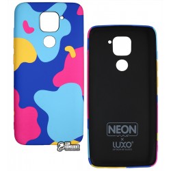 Чохол для Xiaomi Redmi Note 9, Wave neon X luxo Minimalistic, софттач силікон, midnight blue/bright pink