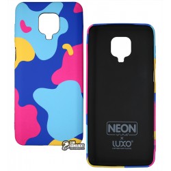 Чохол для Xiaomi Redmi Note 9S, Redmi Note 9 Pro Max, Wave neon X luxo Minimalistic, софттач силікон, midnight blue/bright pink